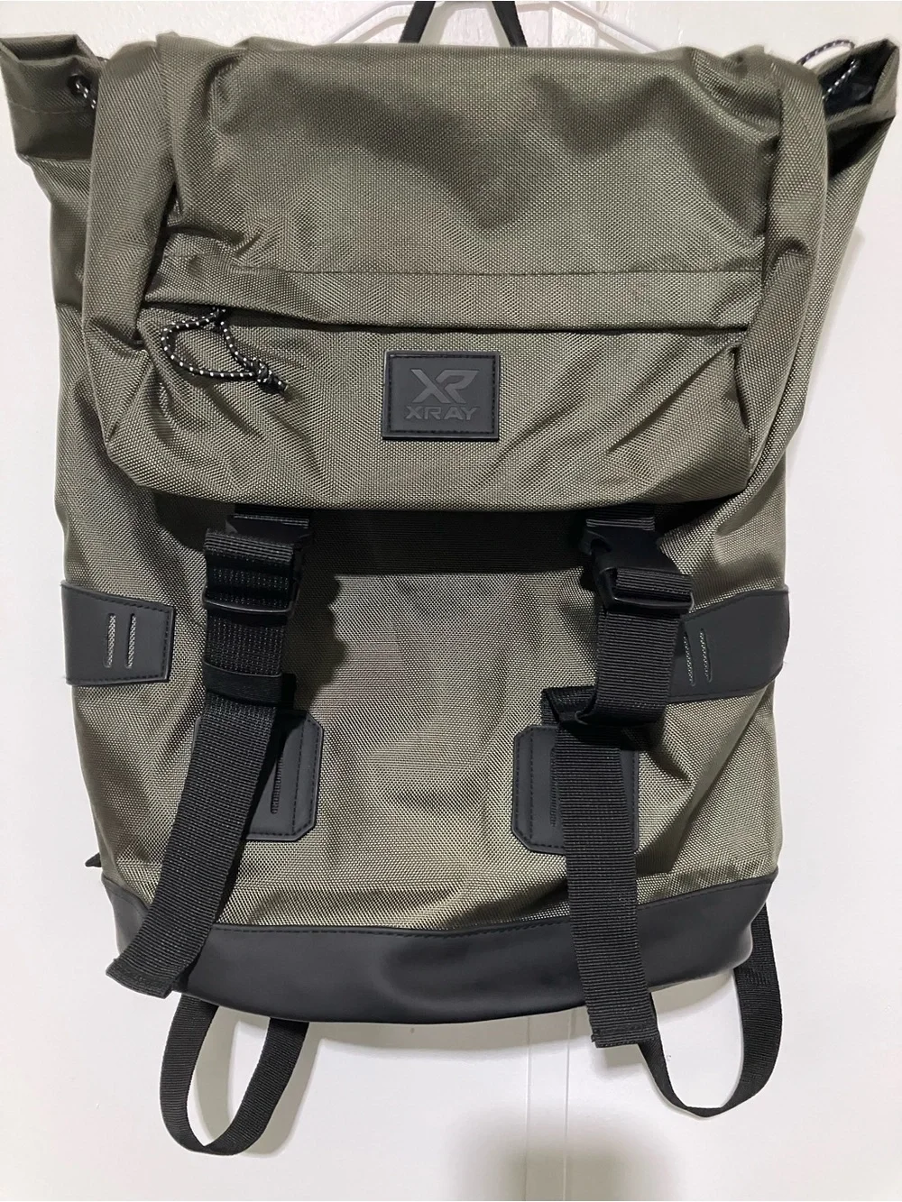X Ray Rucksack Canvas Backpack Dark Olive Green